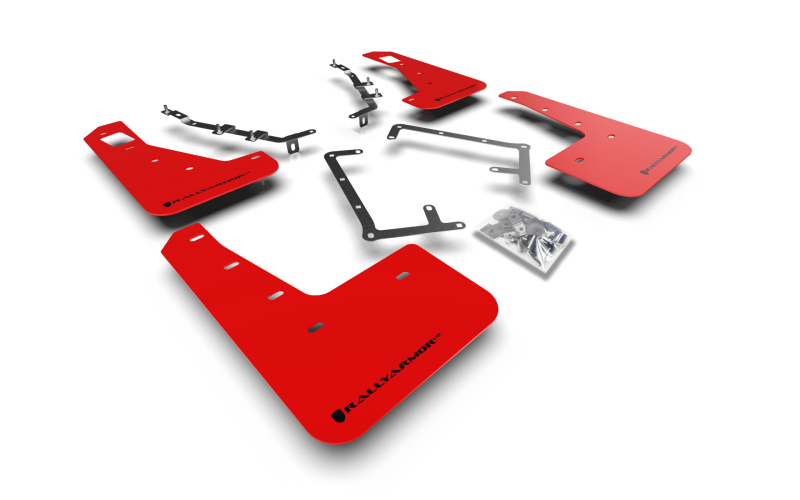 Ford Focus Mud Flaps - Front + Rear - Rally Armor - UR - Red/Black - `09-`11 Ford Focus Mud Flaps - Front + Rear - Rally Armor - UR - Red/Black - `09-`11